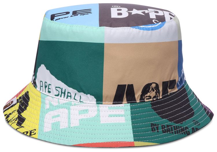 BAPE Classic Logo Reversible Bucket Hat Multicolor