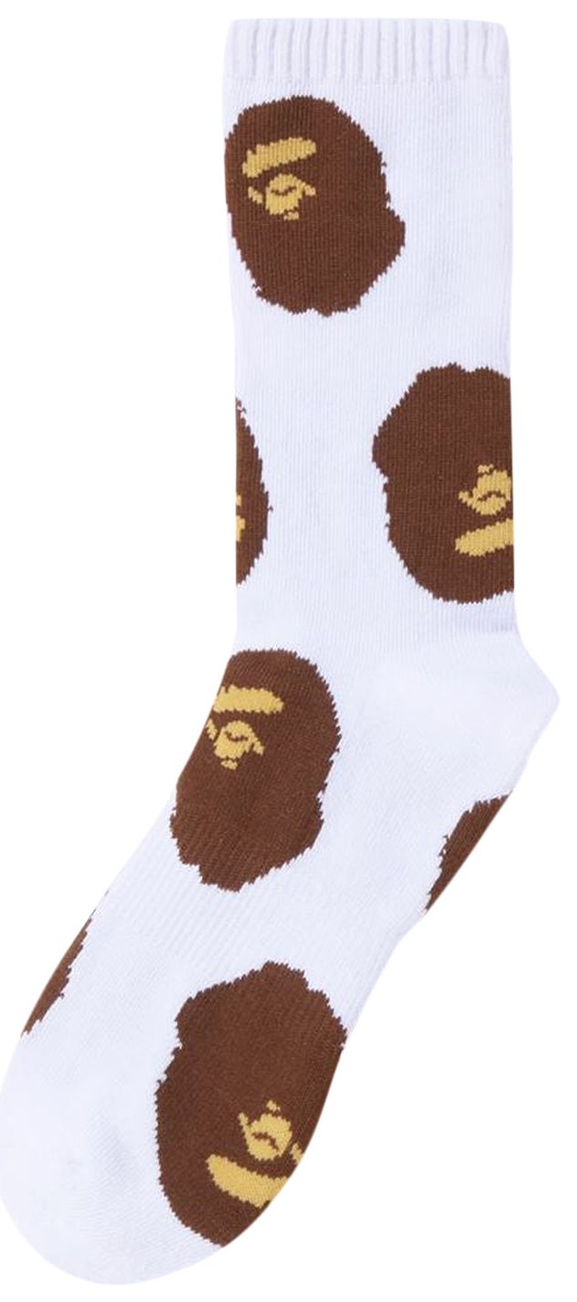BAPE Ape Head Pattern Socks White