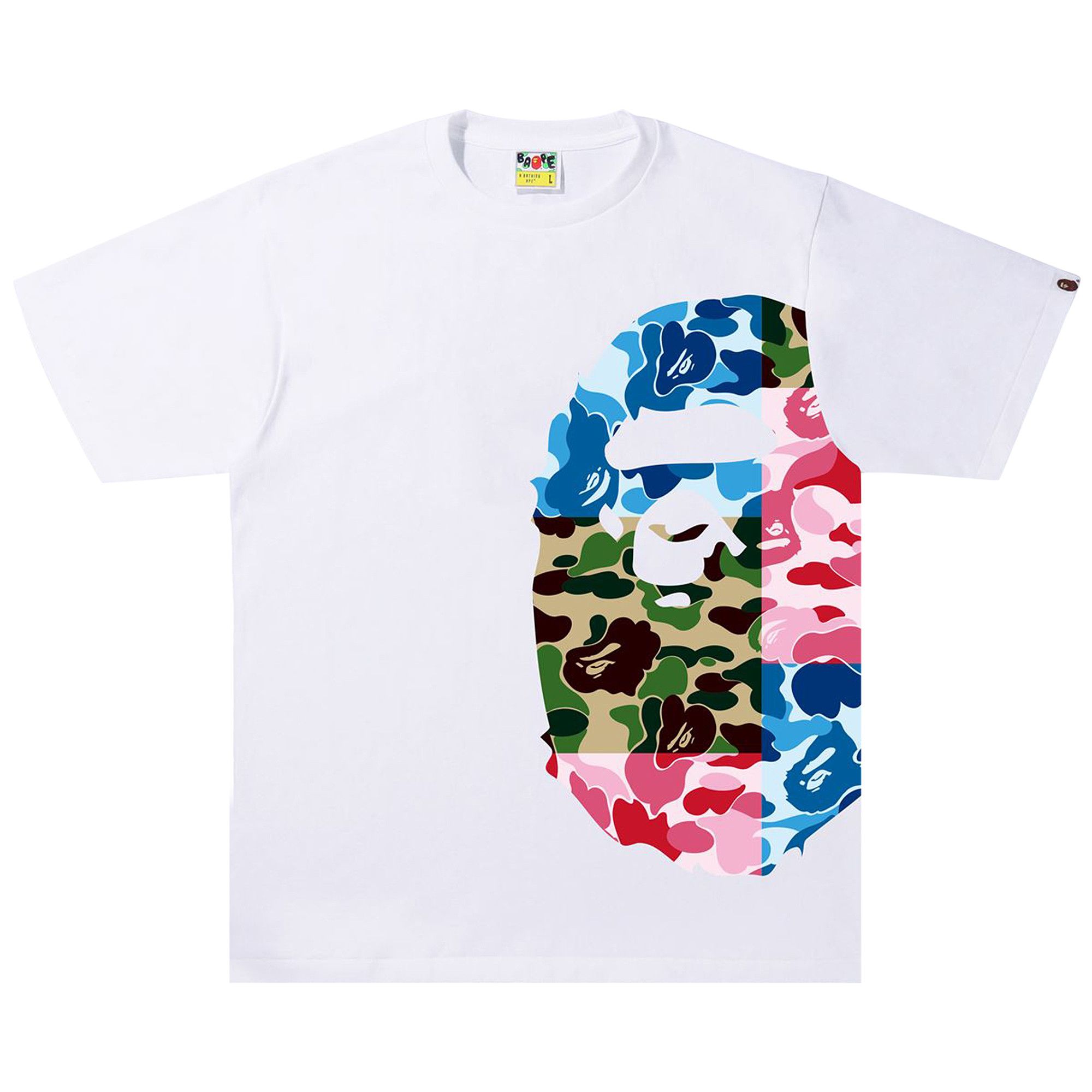 Buy BAPE ABC Camo Crazy Side Big Ape Head Tee 'White' - 1I30 Buy BAPE ABC Camo Crazy Side Big Ape Head Tee 'White' - 1I30