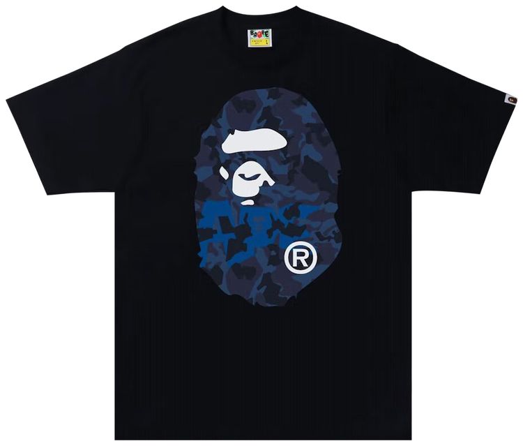 BAPE Sand Camo Big Ape Head Tee BlackNavy