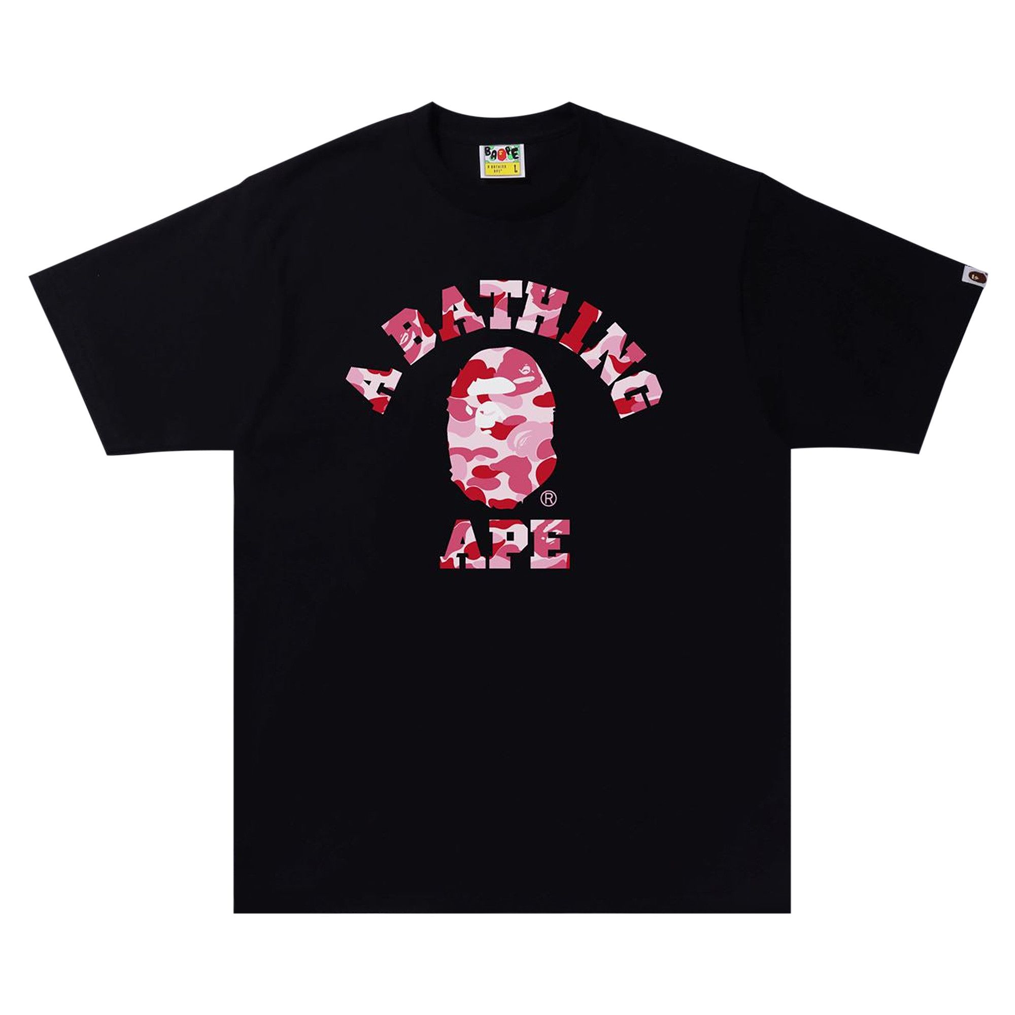 Buy BAPE ABC Camo College Tee 'Black/Pink' - 1I30 110 005 BLACK