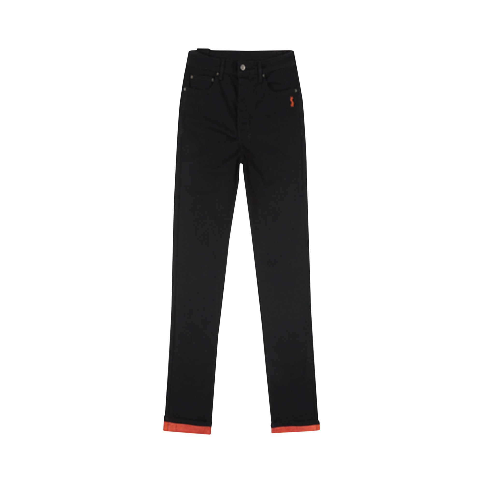 Black roll discount up jeans