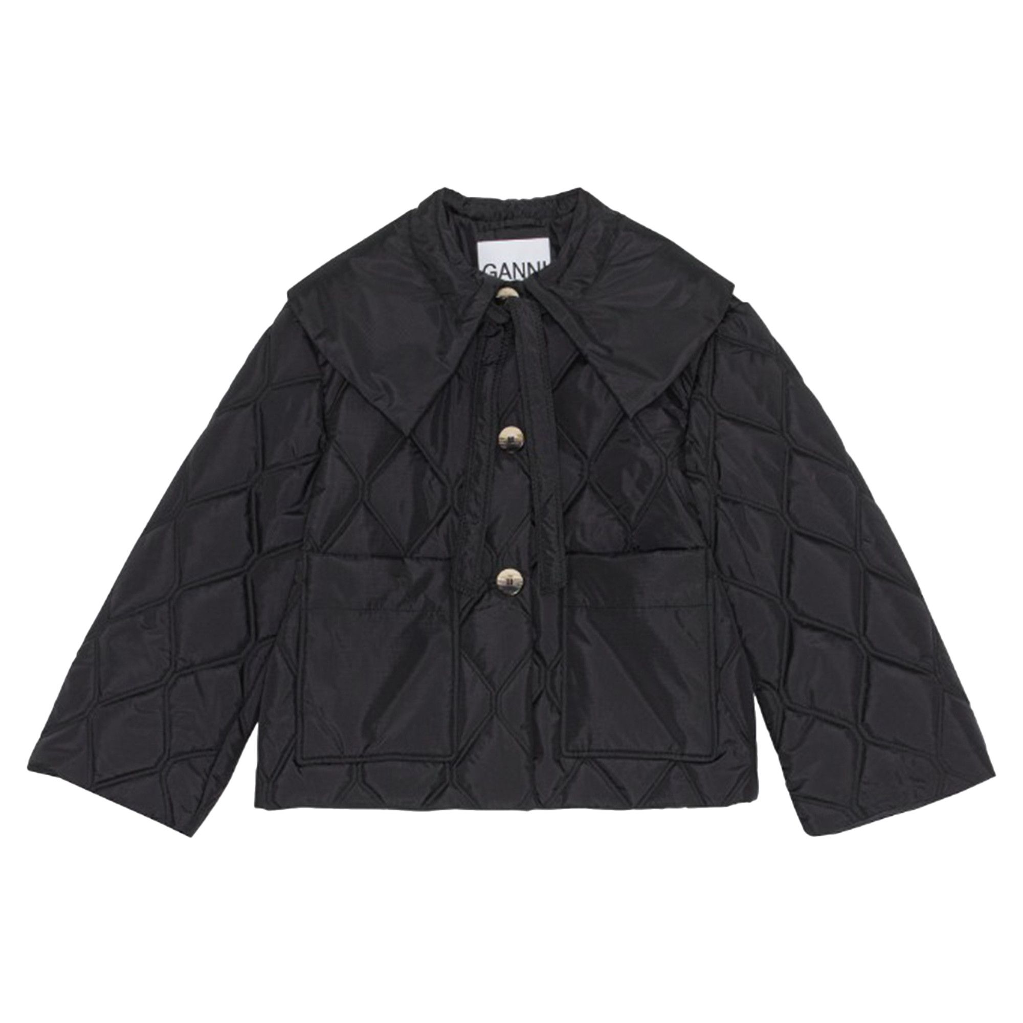 関税送料込♪GANNI/Nylon Big Collar Jacket Ganni Nylon Big Collar Coat - Chicory Coffee – Goodhood