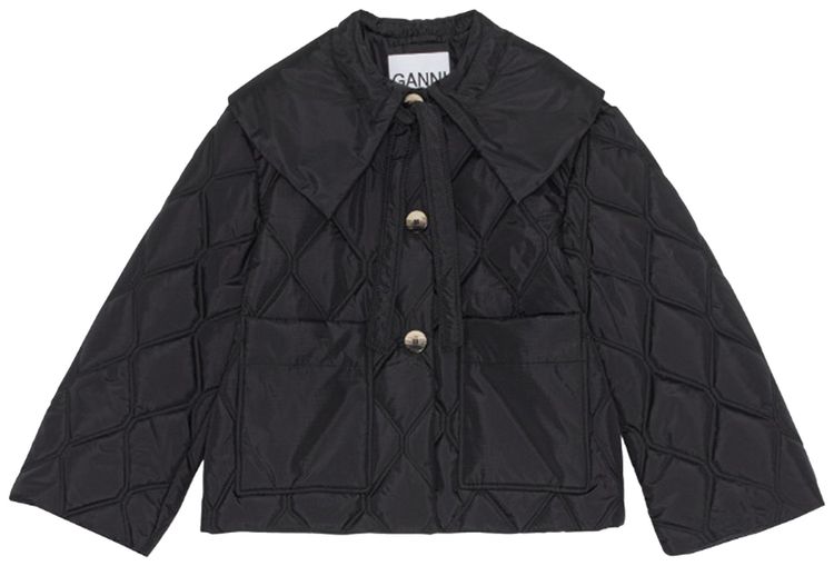 GANNI Big Collar Jacket Black