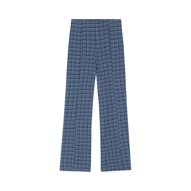 Buy GANNI Flared Pants 'Mini Check Granada Sky' - F7253 379 MINI | GOAT