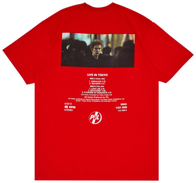 Supreme x PiL Live In Tokyo Tee Red