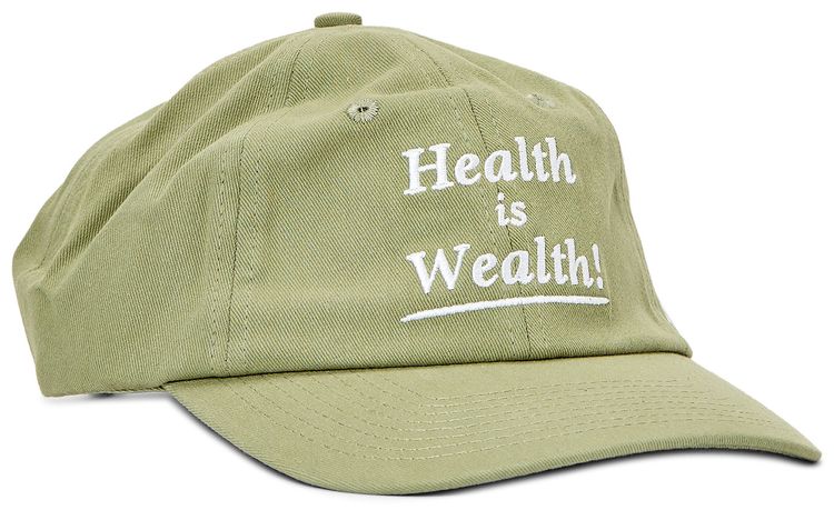 Sporty  Rich Health Is Wealth Hat Sea GreenWhite