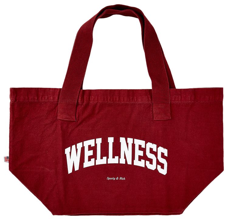 Sporty  Rich Wellness Ivy Tote Bag MerlotWhite