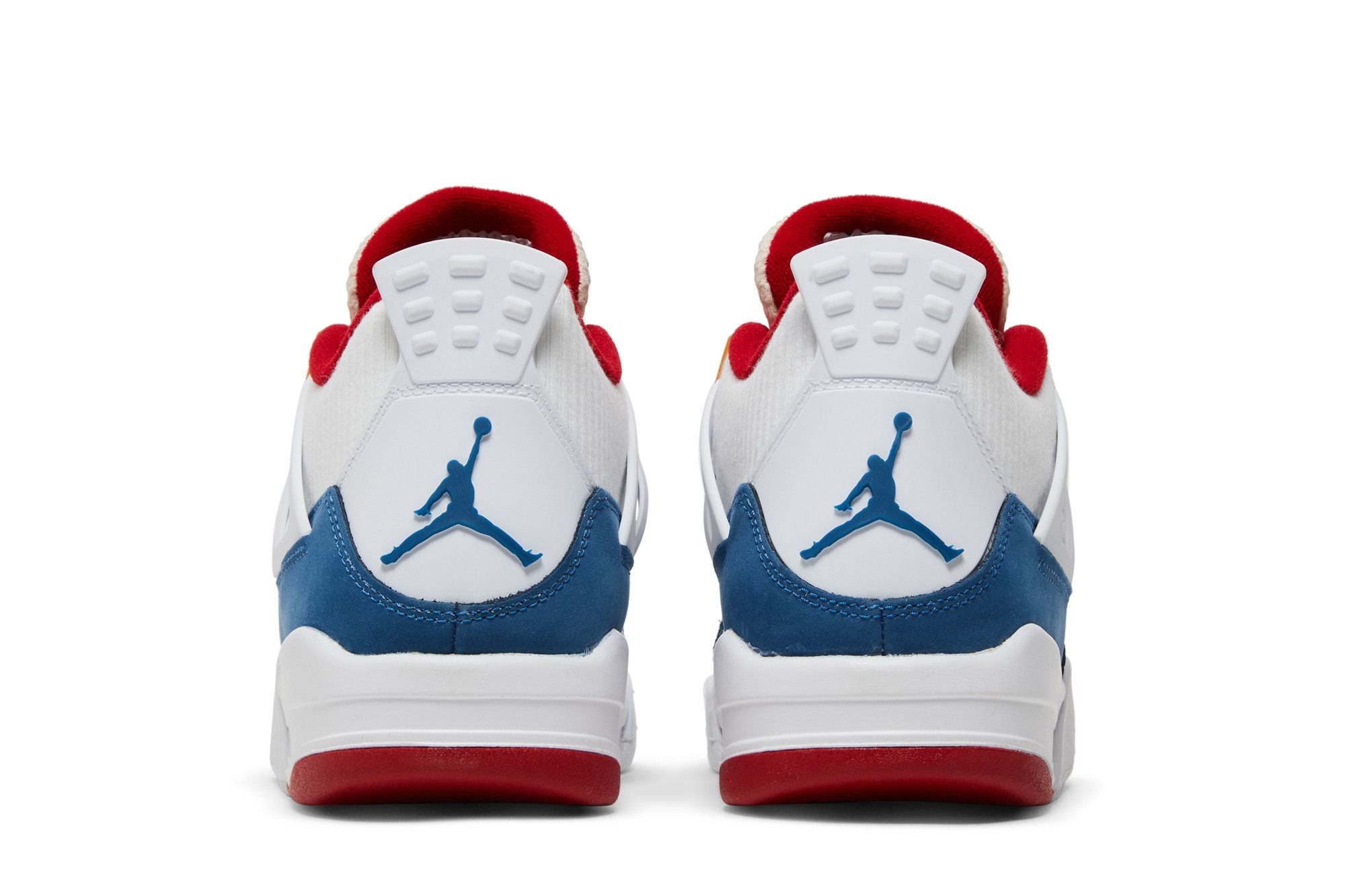 Jordan 4 white blue orange sale