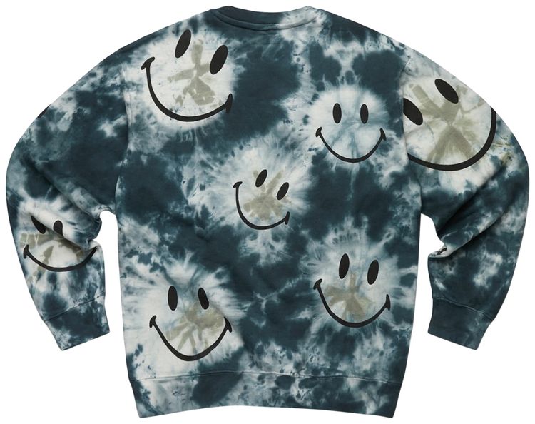 Market Smiley Shibori Dye Crewneck Sweatshirt Black