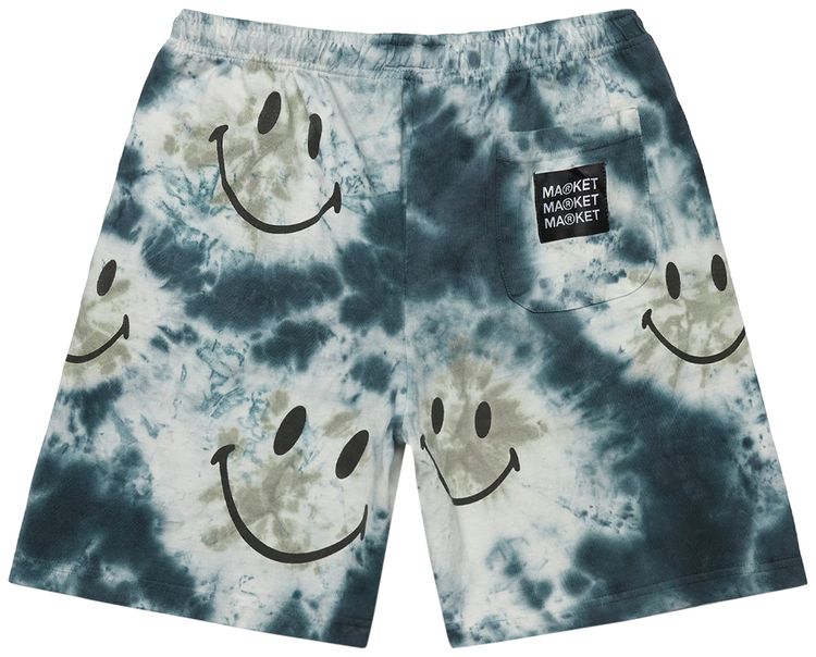 Market Smiley Shibori Dye Shorts Black