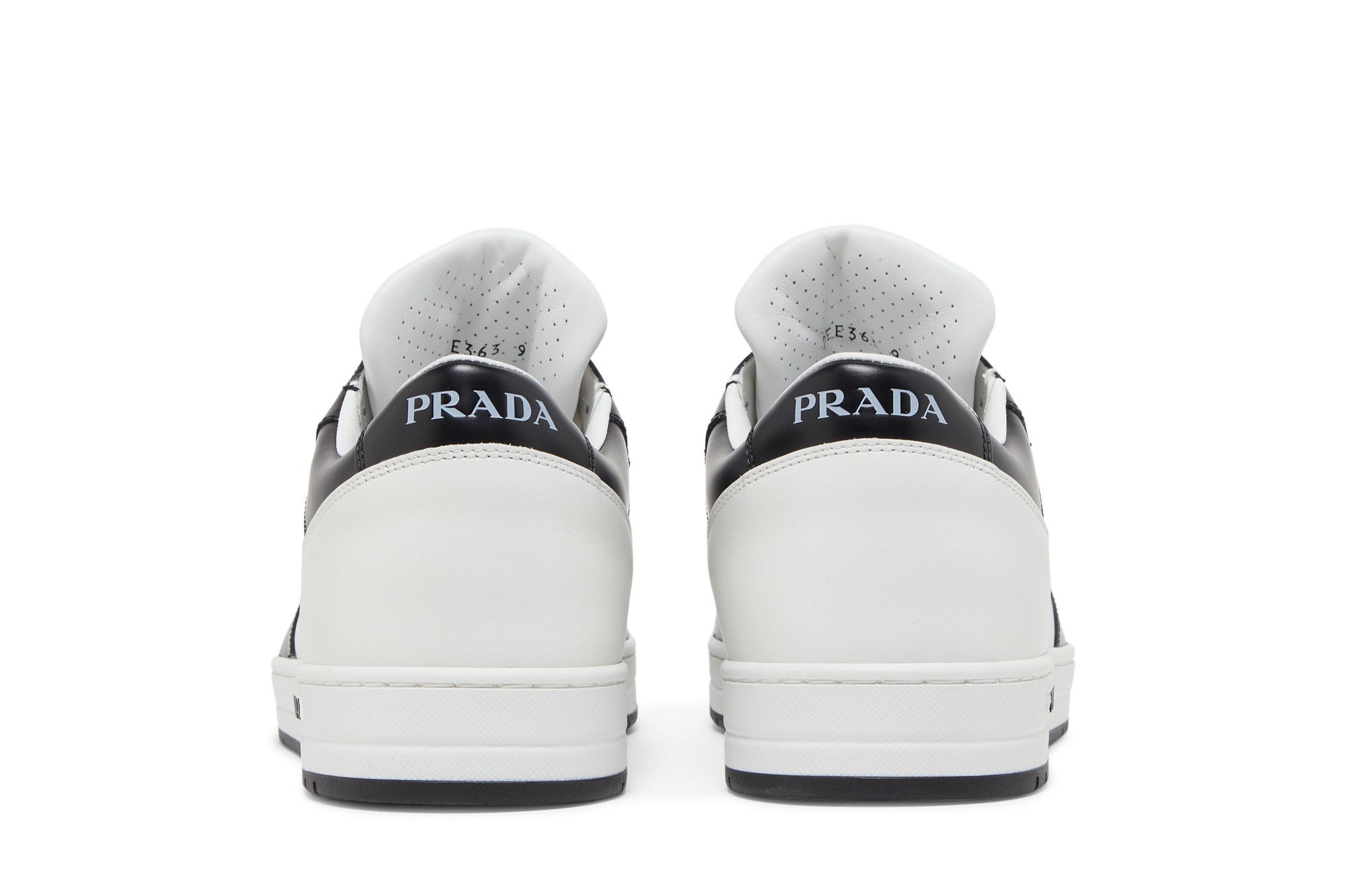 Size 10.5 Prada New Avenue Leather Low White Black