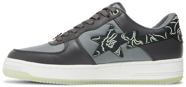 Bapesta Text Code Camo   Charcoal
