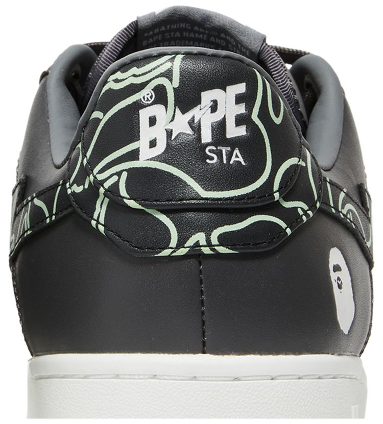 Bapesta Text Code Camo   Charcoal