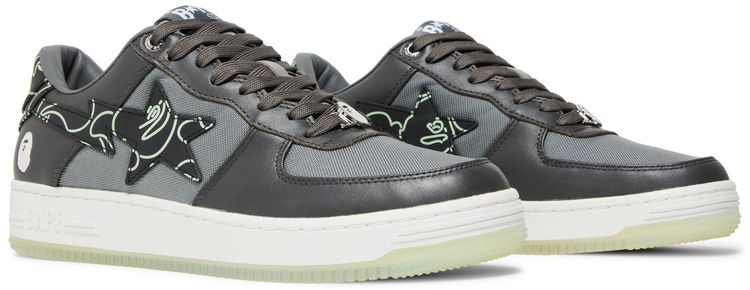 Bapesta Text Code Camo   Charcoal