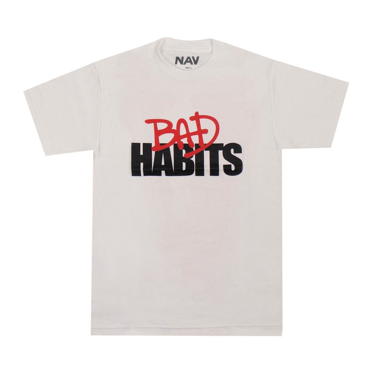 Bogholder universitetsområde Folde Vlone x Nav Bad Habits Drip Short-Sleeve T-Shirt 'White' | GOAT