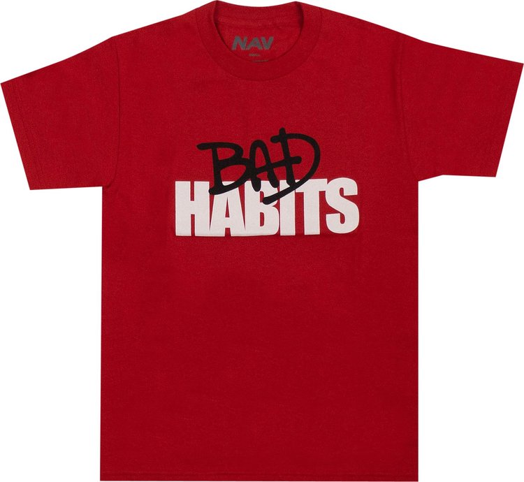 Vlone x Nav Bad Habits Drip Short-Sleeve T-Shirt 'Red'