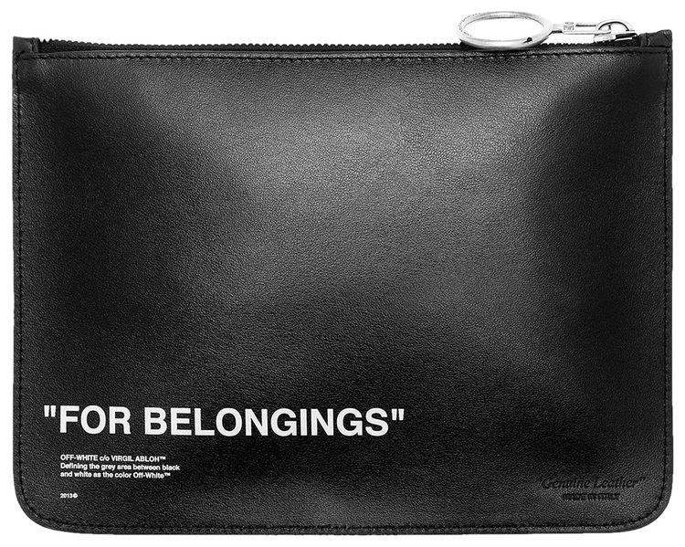 Off White Quote Pouch BlackWhite