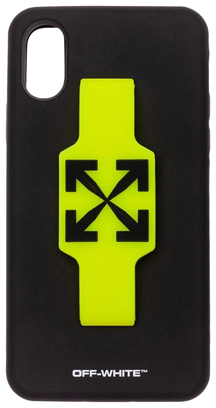 OffWhite iPhone XS Cover With Finger Grip 'Black' GOAT UK
