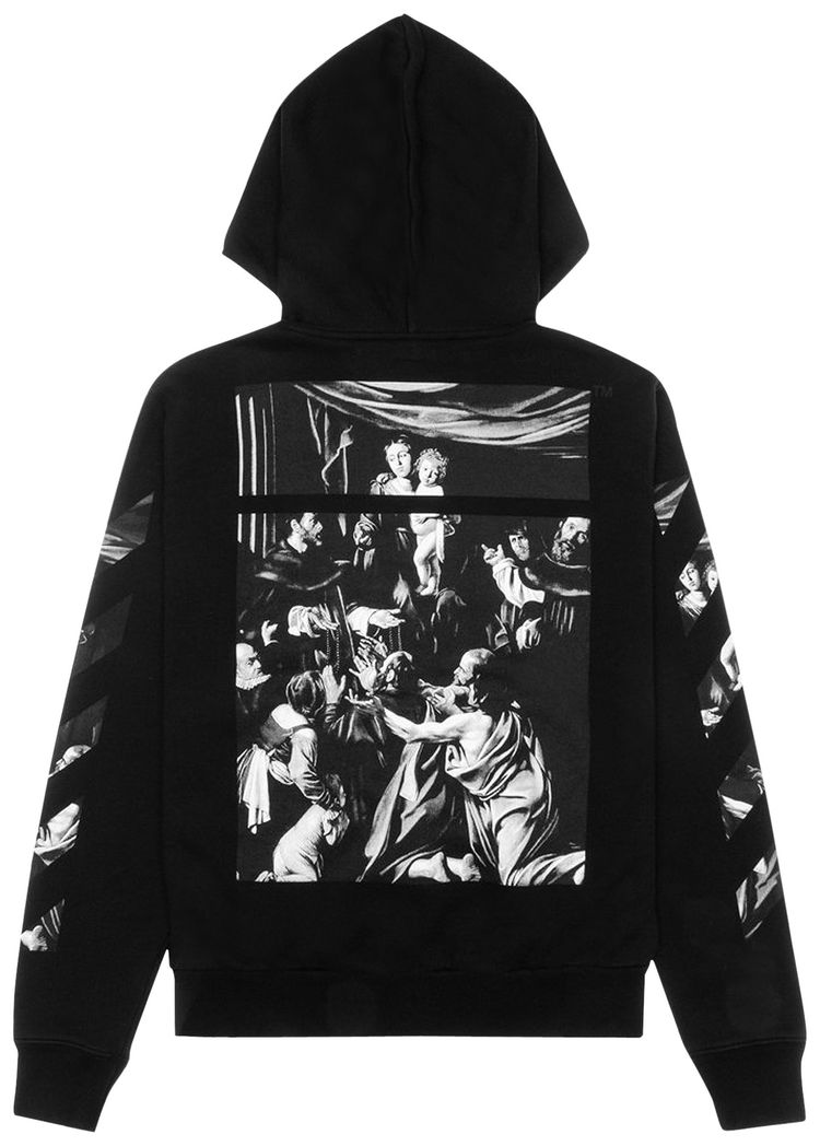Off White Caravaggio Square Slim Zip Hoodie BlackMulticolor