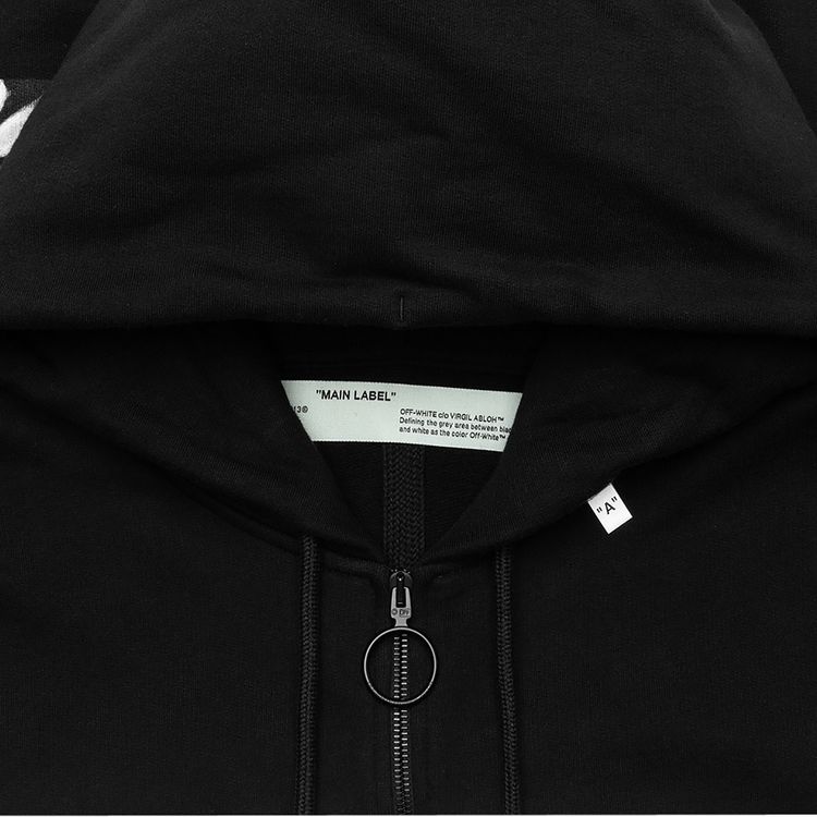 Off White Caravaggio Square Slim Zip Hoodie BlackMulticolor