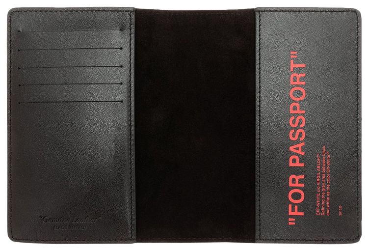 Off White Quote Passport Holder BlackRed