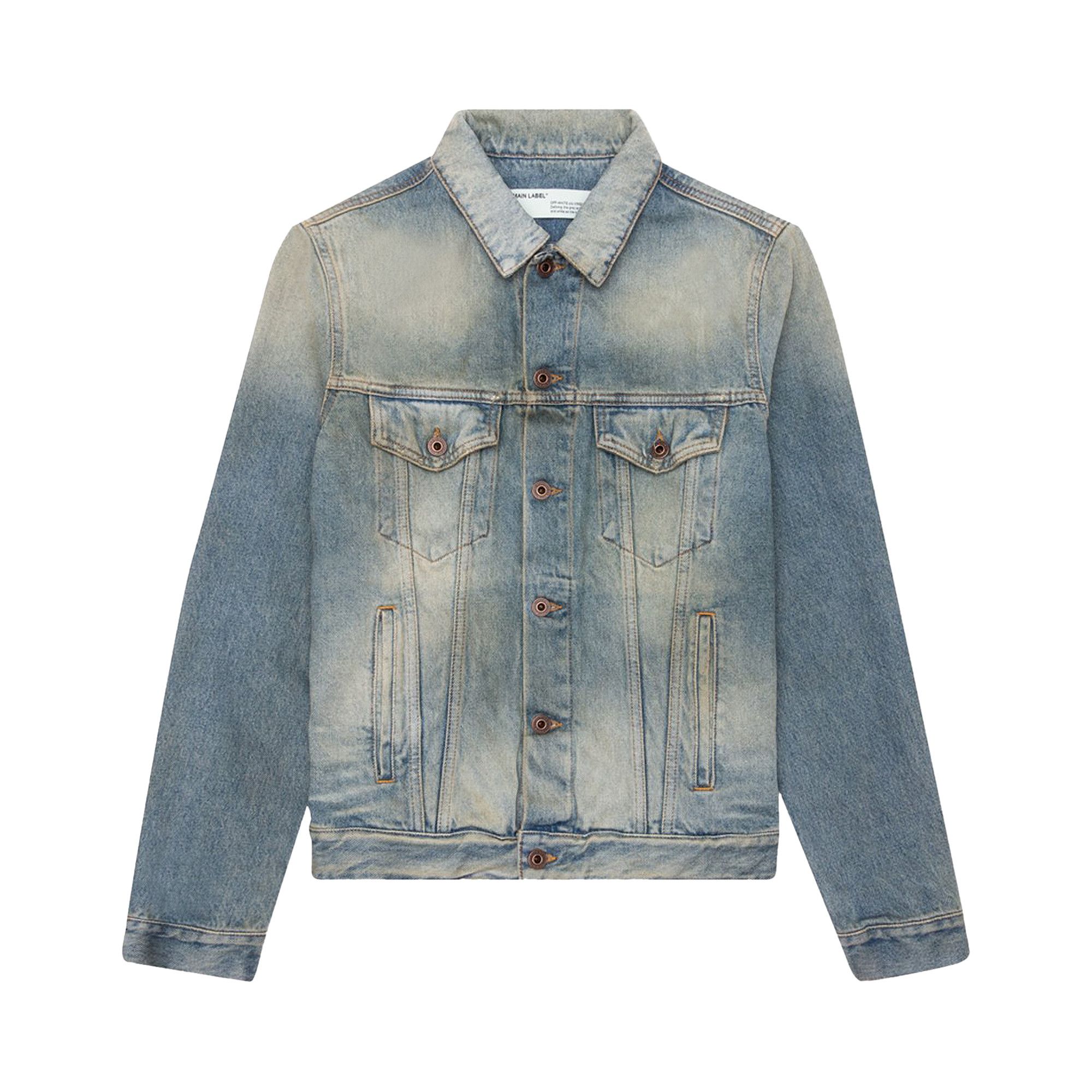 Buy Off White Airport Tape Slim Jeans Jacket Vintage Wash