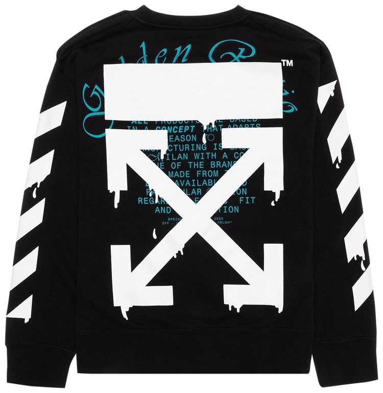 Off White Dripping Arrows Incompiuto Crewneck BlackWhite