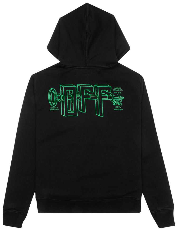 Off White Universal Key Slim Hoodie Black