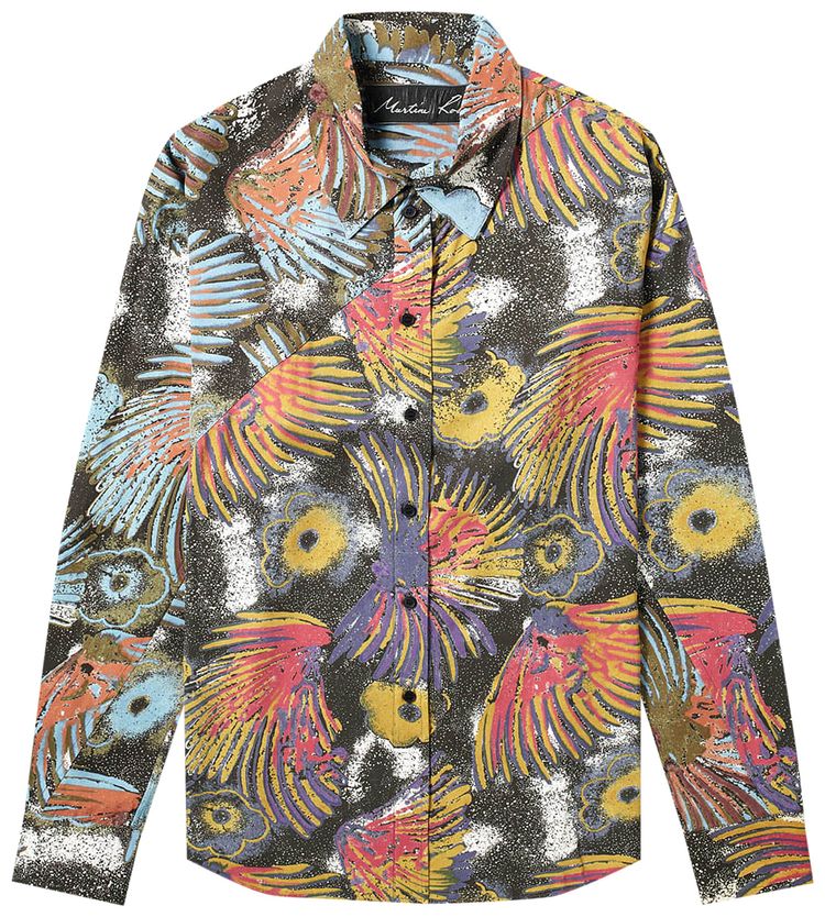 Martine Rose Printed Button Shirt Yellow Floral