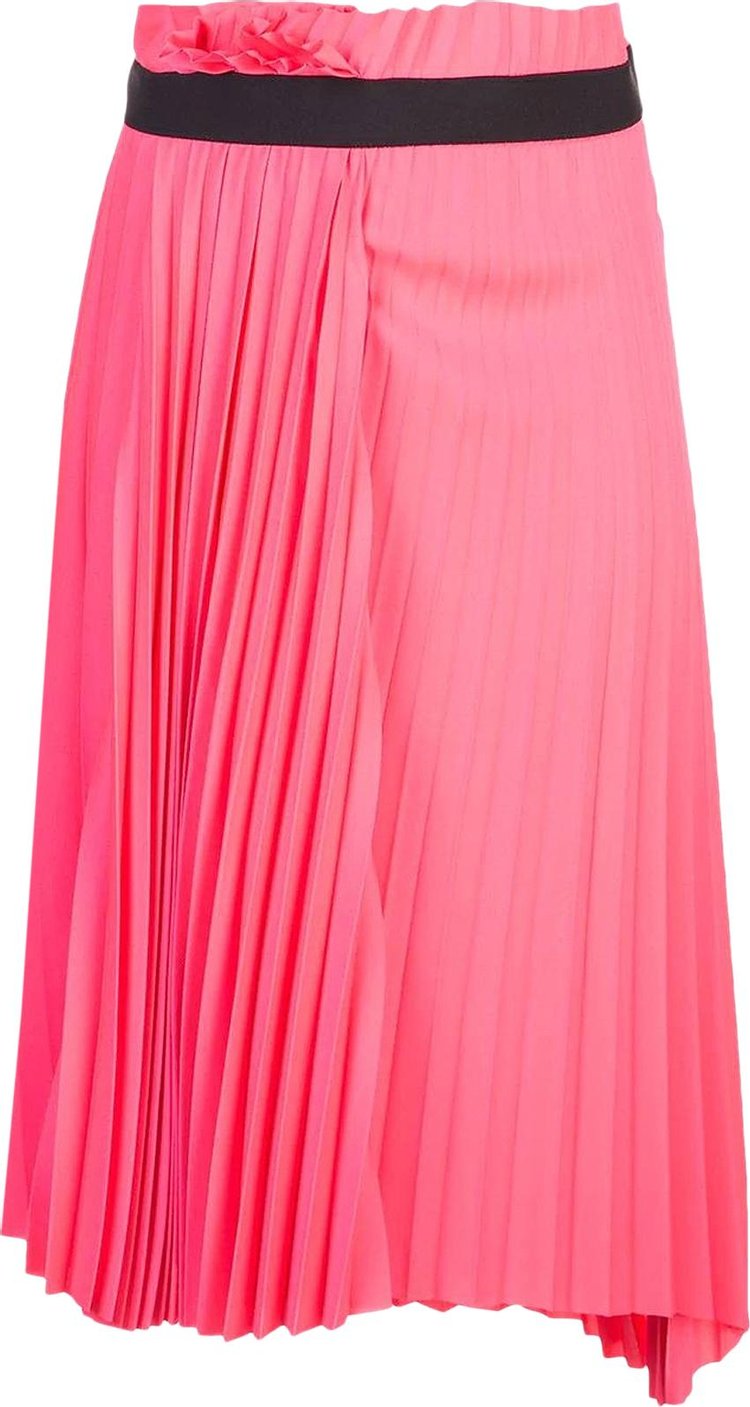Balenciaga Pleated Logo Skirt 'Fluo Pink'
