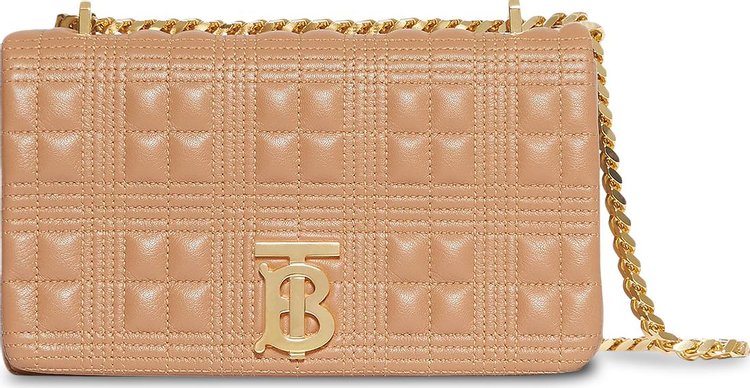 Burberry Small Quilted Check Lambskin Lola Bag 'Camel'