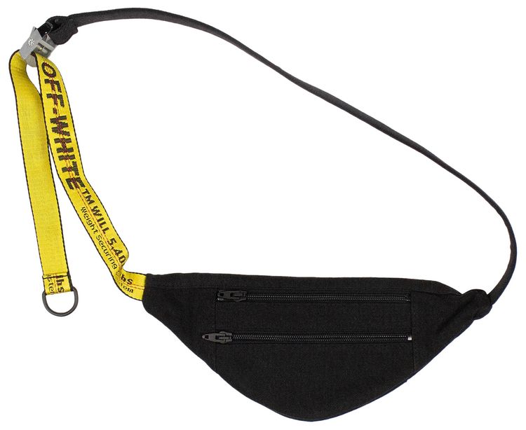 Off White Denim Logo Belt Bag Black