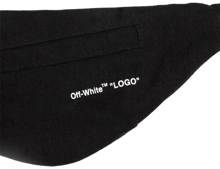 Off White Denim Logo Belt Bag Black