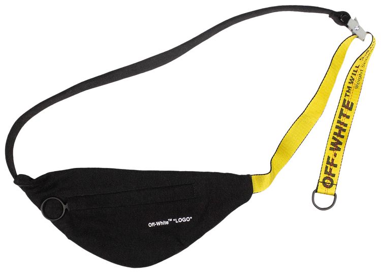 Off White Denim Logo Belt Bag Black