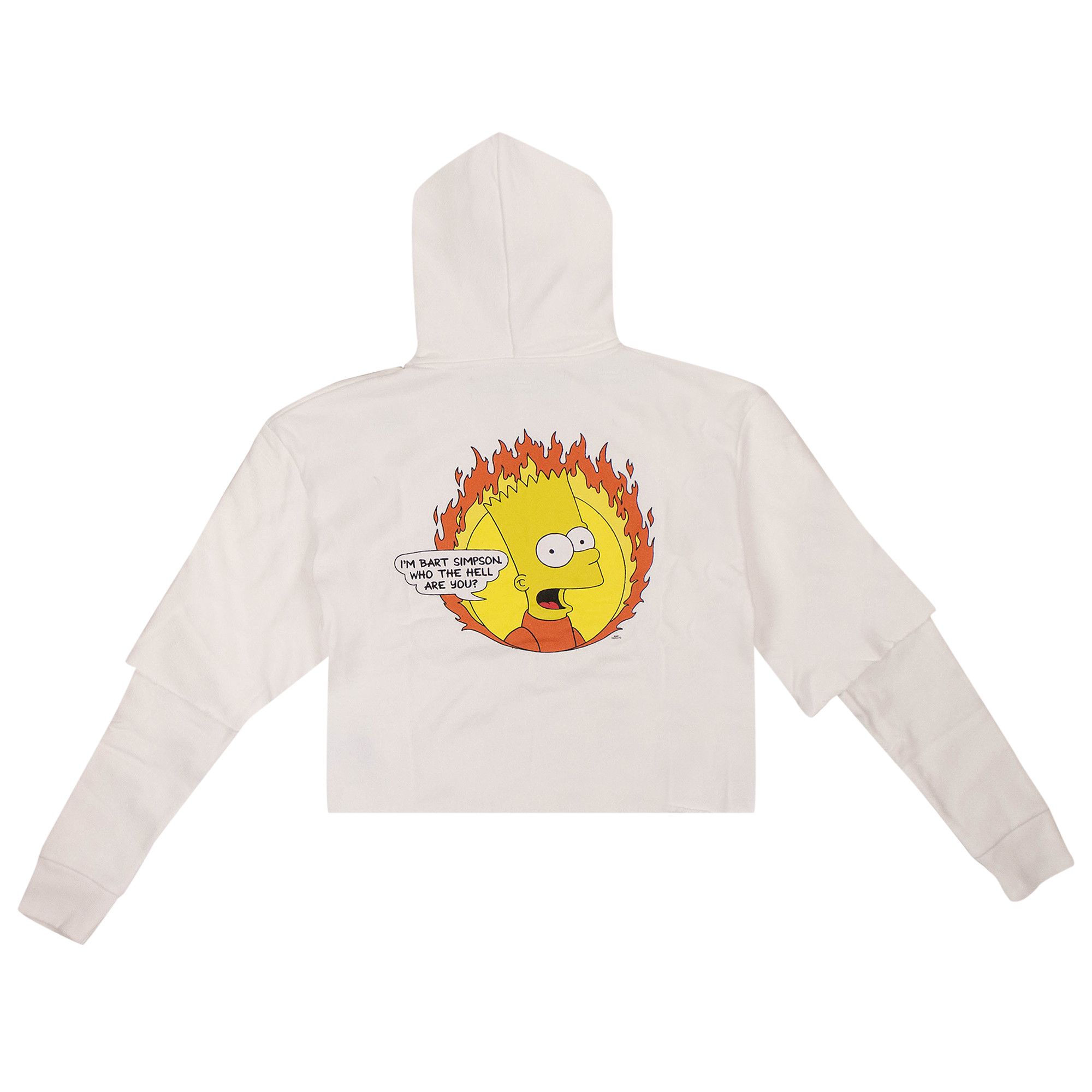 Size m Off White Flamed Bart Hooded Sweatshirt White