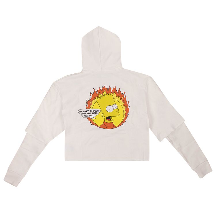 Off White Flamed Bart Hooded Sweatshirt White