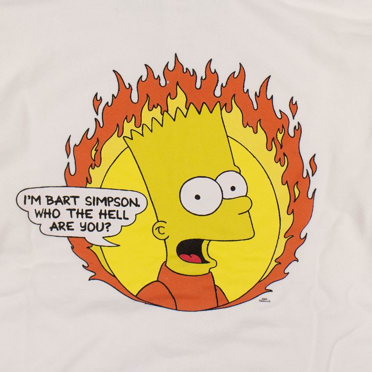 Off White Flamed Bart Hooded Sweatshirt White