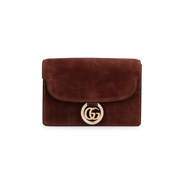 Gucci GG Ring Small Shoulder Bag Reflex Brown