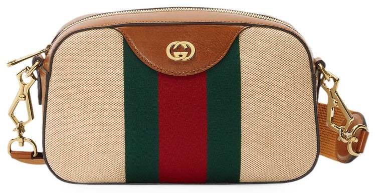 Gucci Vintage Canvas Shoulder Bag Beige