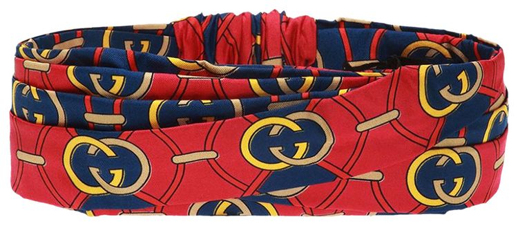 Gucci Silk Patterned Headband Red