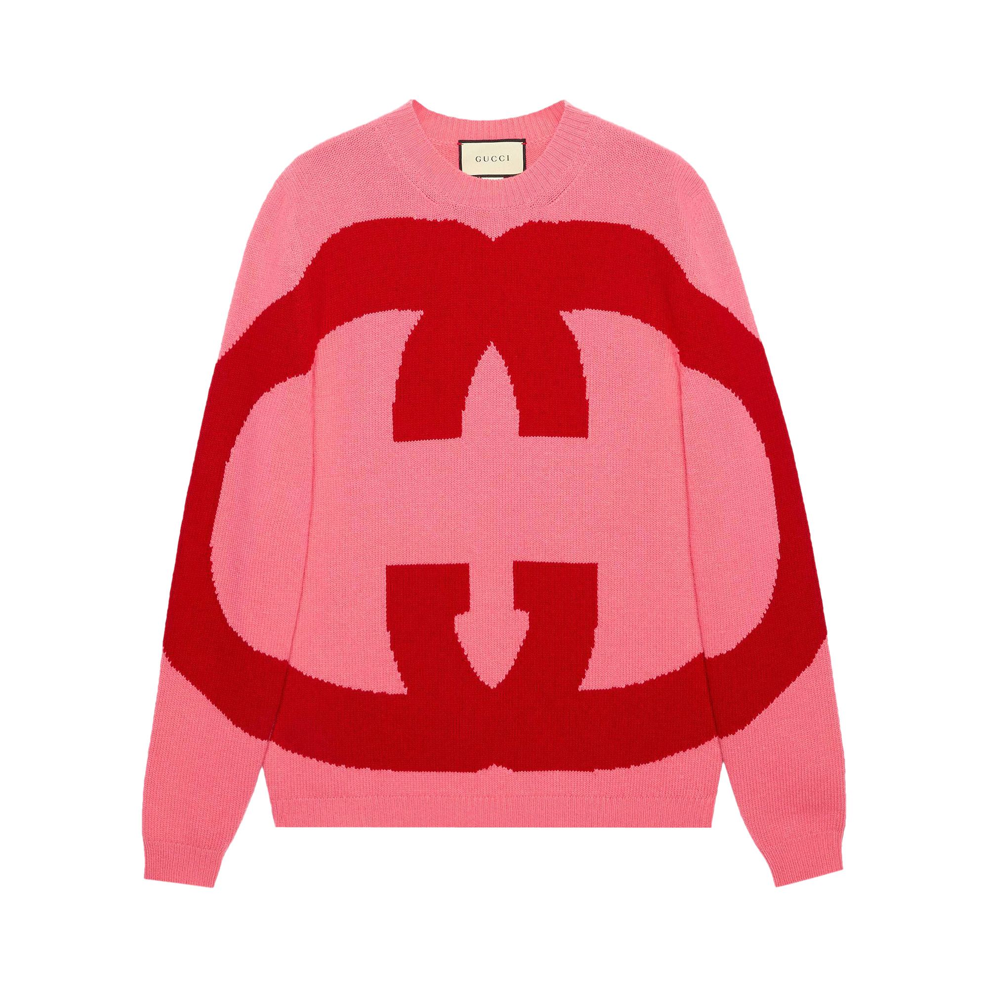 Buy Gucci GG Logo Intarsia Oversized Wool Sweater Pink 553519 XKAGG 5784 GOAT SA