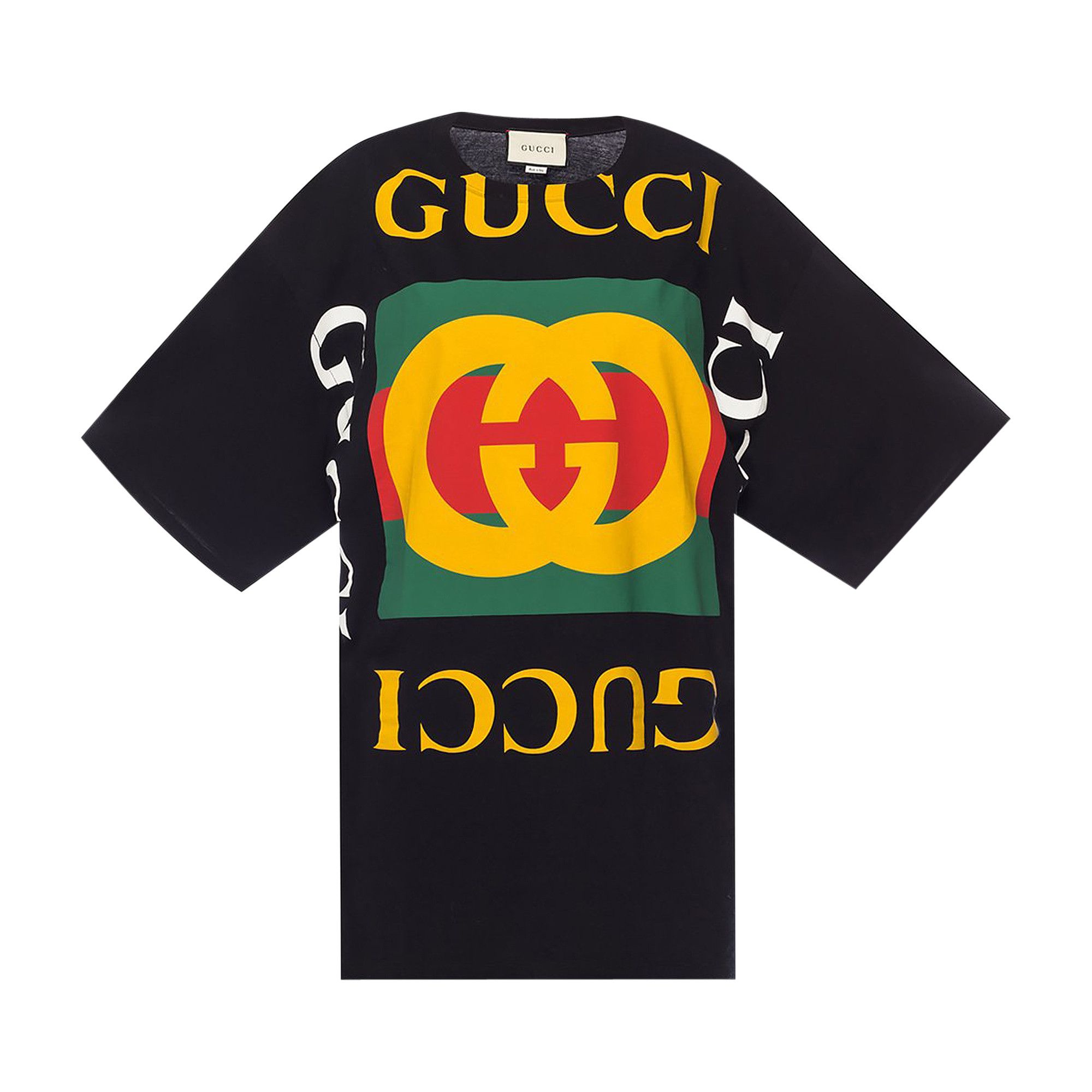 Buy Gucci Logo Oversize T-Shirt 'Black/Multicolor' - 539080 XJA9C