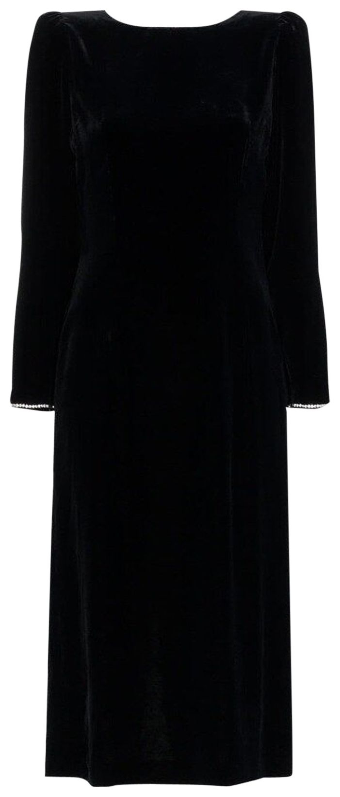 Gucci Crystal Embellished Velvet Dress Black