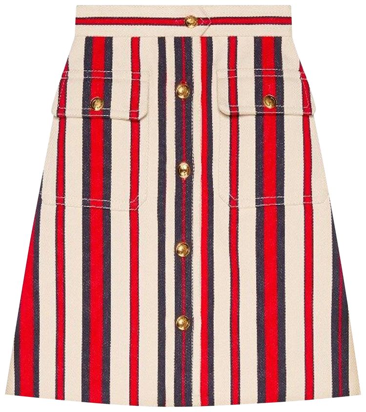 Gucci Web Skirt NavyRedCream