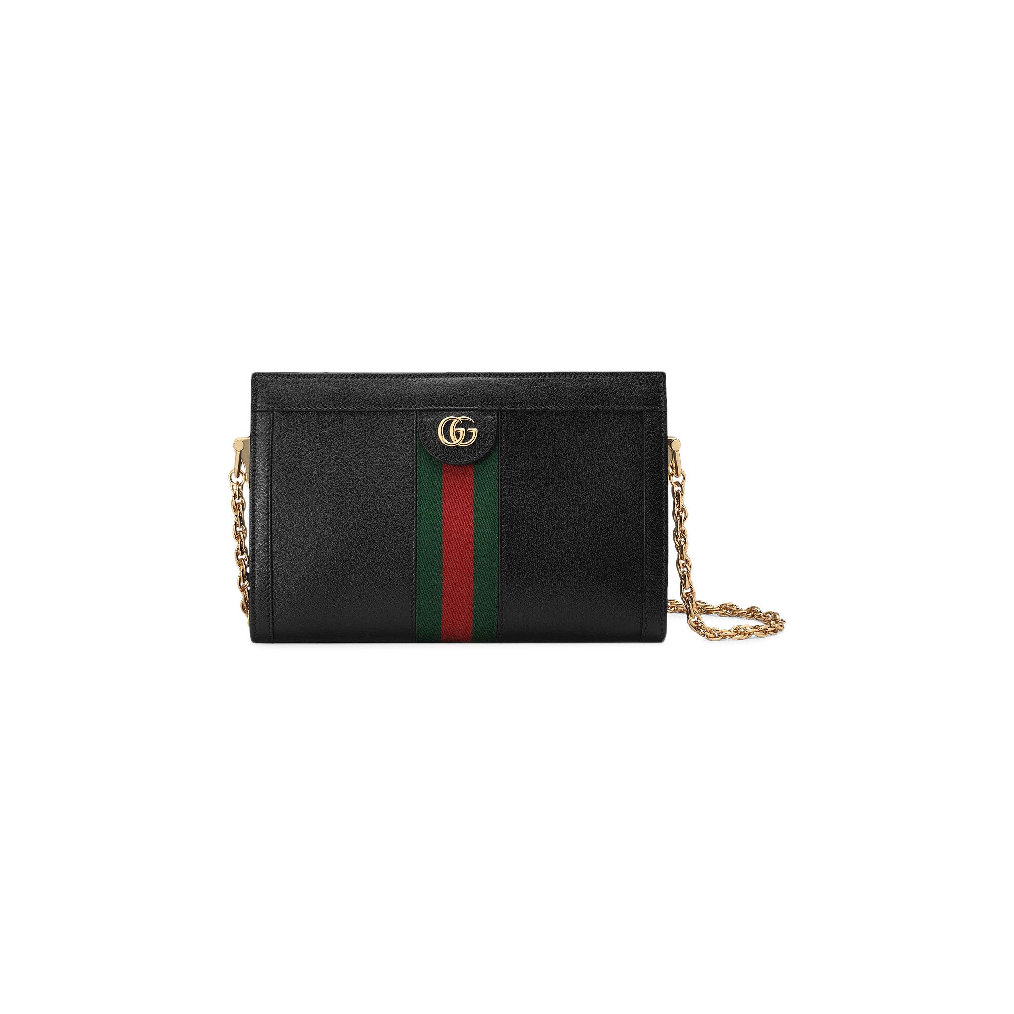 Buy Gucci Leather Ophidia Small Shoulder Bag Black 503877 DJ2DG 1060 GOAT