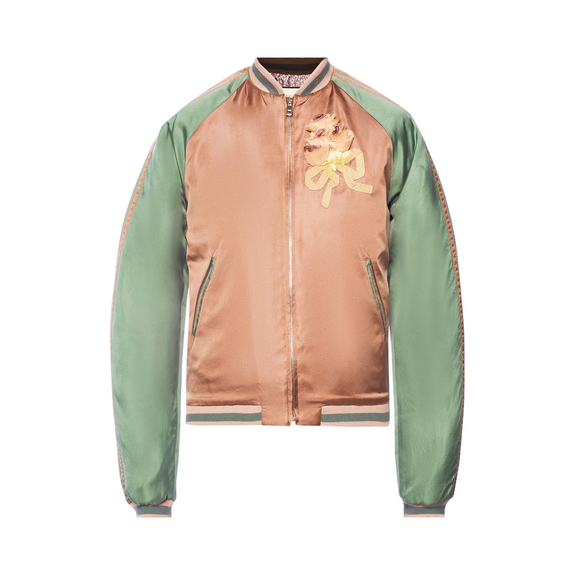 Buy Gucci Logo Bomber Jacket Pink Green 500443 ZKK55 5004 GOAT