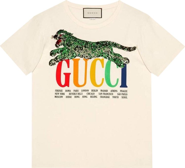 Buy Gucci Logo Printed T-Shirt 'Off White' - 492347 X9Y36 7550 | GOAT