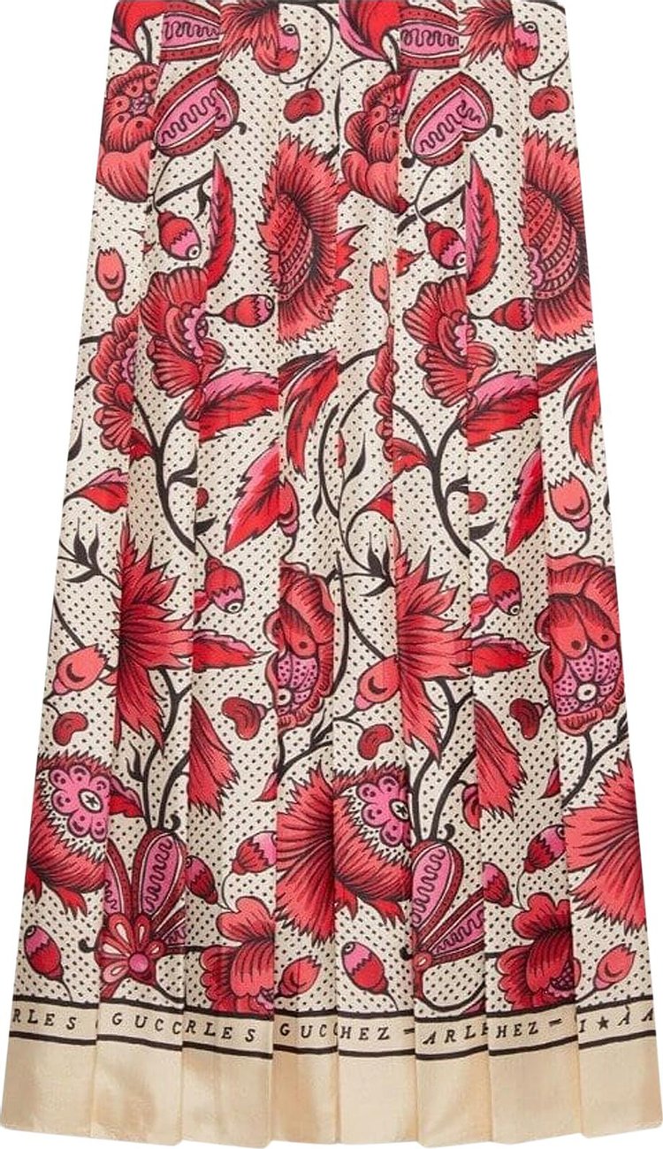 Buy Gucci Floral Pleated Skirt 'Rosso' - 409370 ZAAOH 5349 | GOAT