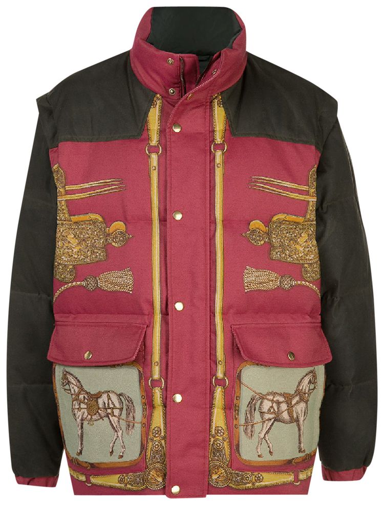 Gucci Baroque Pattern Puffer Coat MagentaGold